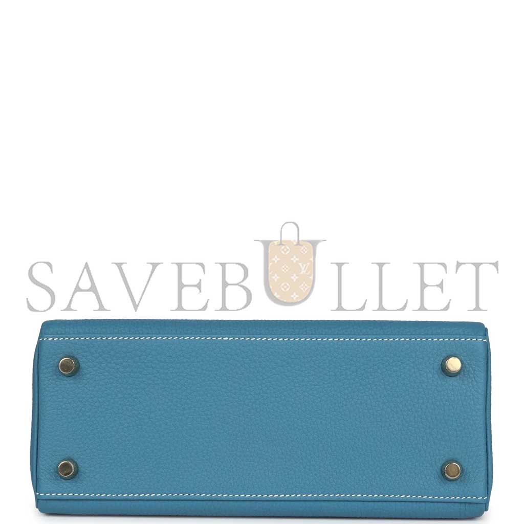 H**mes kelly retourne 25 blue denim rose gold buckle (25*17*7cm)